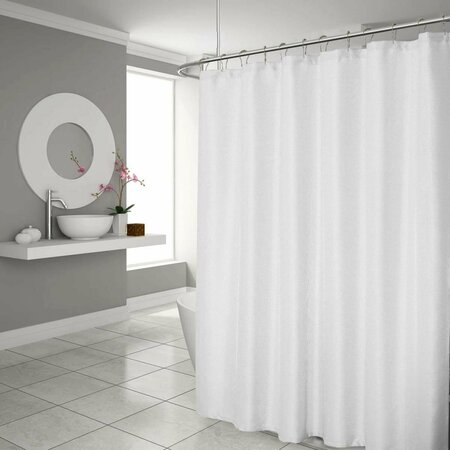 HOMEROOTS 72 x 70 x 1 in. Luxurious White Waffle Weave Shower Curtain 399718